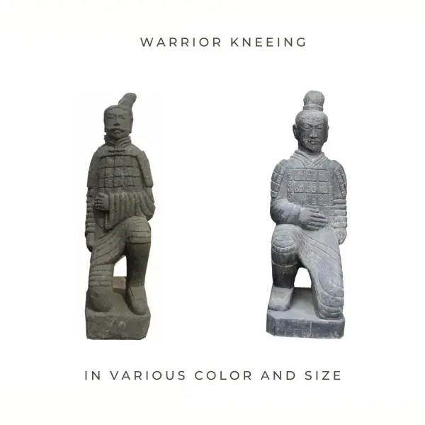 Product image 1 of the product “Warrior kneeing, in the sizes from 60cm to 150cm. Natural and Antique finish ”